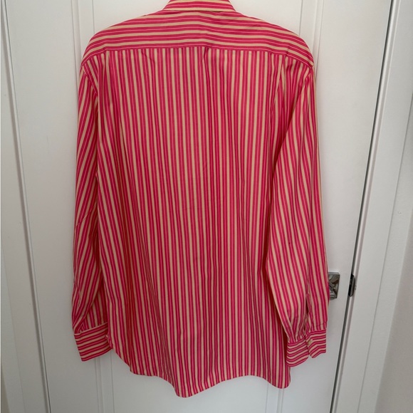 Kiton Women’s Red and White Striped Dress Shirt - Picture 2 of 7